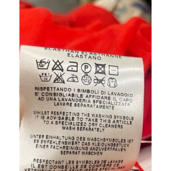 Fuzzi Off the Shoulder Red Tiered Midi Dress Size L NWT made in Italy Stretch - Picture 8 of 8